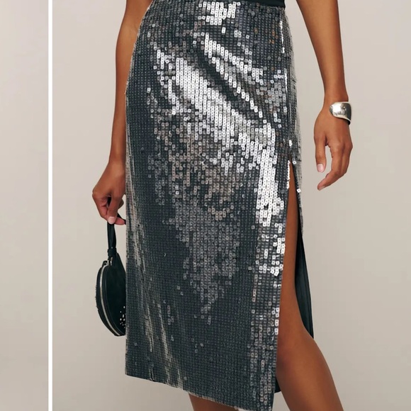 Reformation Galaxy Skirt Smoke - Size 6 - Picture 1 of 6